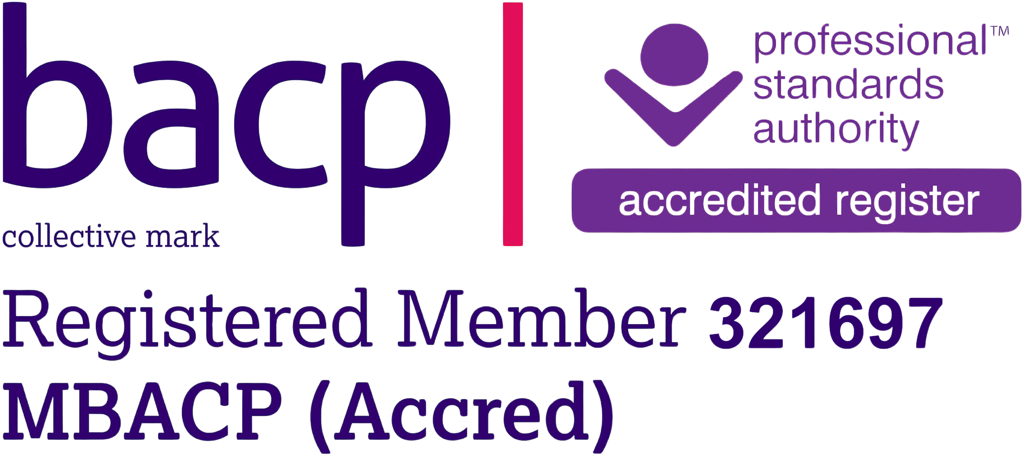 BACP accredited member badge, professional counselling accreditation